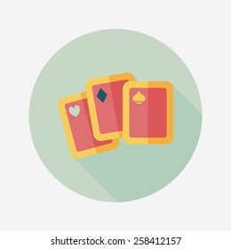 Playing cards flat icon with long shadow,eps10