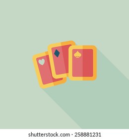 Playing cards flat icon with long shadow,eps10