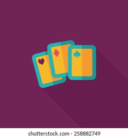Playing cards flat icon with long shadow,eps10