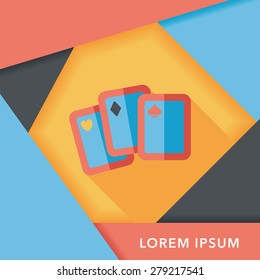 Playing cards flat icon with long shadow,eps10