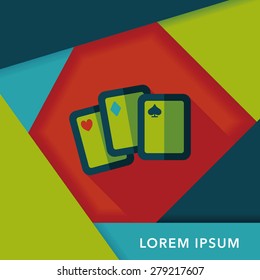 Playing cards flat icon with long shadow,eps10