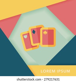 Playing cards flat icon with long shadow,eps10