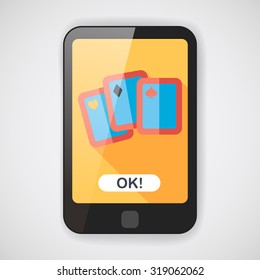 Playing cards flat icon with long shadow,eps10