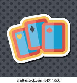 Playing cards flat icon with long shadow,eps10