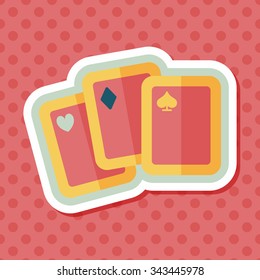 Playing cards flat icon with long shadow,eps10