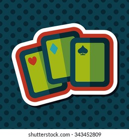 Playing cards flat icon with long shadow,eps10