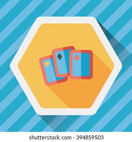 Playing cards flat icon with long shadow,eps10