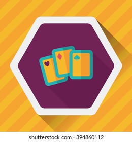 Playing cards flat icon with long shadow,eps10