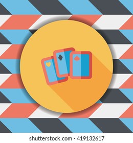Playing cards flat icon with long shadow,eps10