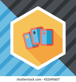 Playing cards flat icon with long shadow,eps10