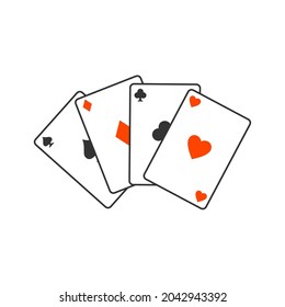 Playing cards in flat style, vector icon