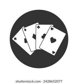 Playing cards in flat style, vector icon