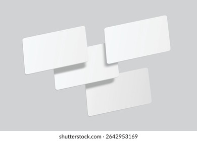 Playing cards flying mockup. Blank cards deck of poker hand, successful game, bet, casino ads, gambling business, game card or note cards, greeting card, invitation, credit card, business card 
