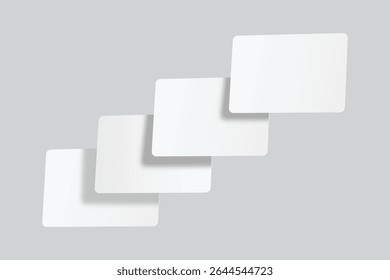 Playing cards flying mockup. Blank cards deck of poker hand, successful game, bet, casino ads, gambling business, game card or note cards, greeting card, invitation, credit card, business card