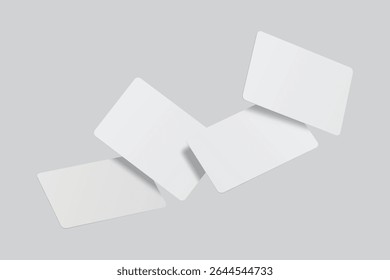 Playing cards flying mockup. Blank cards deck of poker hand, successful game, bet, casino ads, gambling business, game card or note cards, greeting card, invitation, credit card, business card