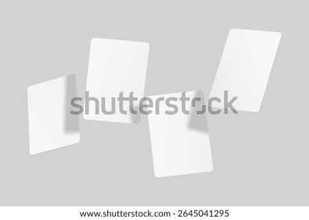 Playing cards flying mockup. Blank cards deck of poker hand, successful game, bet, casino ads, gambling business, game card or note cards, greeting card, invitation, credit card, business card