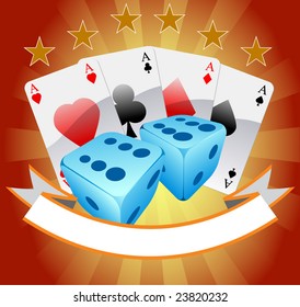 Playing cards. Four aces poker.