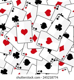 playing cards with four aces seamless pattern eps10