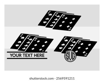 Playing Cards, Full Deck Playing Cards, Aces, Poker Cards, Royal Flush, Playing Cards Silhouette, Hearts, Spades, card game, Clubs,  Diamonds, Poker, silhouette, vector, 