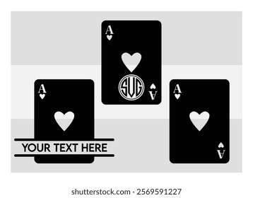 Playing Cards, Full Deck Playing Cards, Aces, Poker Cards, Royal Flush, Playing Cards Silhouette, Hearts, Spades, card game, Clubs,  Diamonds, Poker, silhouette, vector, 