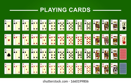 Playing Cards Full Deck Poker Stock Vector (Royalty Free) 1660199806 ...