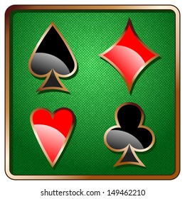 Jugar a las cartas y los iconos de la mesa de juego.