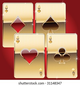 playing cards gold style