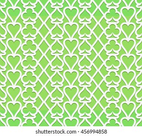 Playing cards green  background.