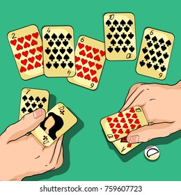 Playing Cards Hands Two Vector Illustration Stock Vector (Royalty Free ...