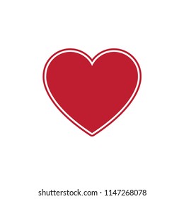 Playing cards heart icon, flat design vector, love symbol
