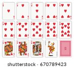Playing cards, heart suit, joker and back
