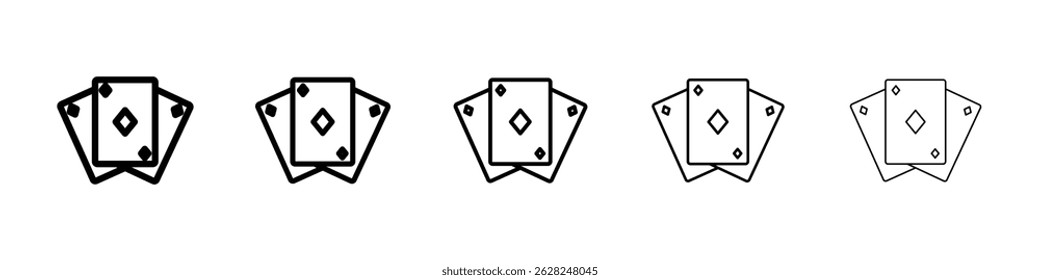 Playing cards icon in black. Vector illustration for graphic design