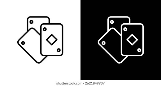 Playing cards icon concept stroke on white background