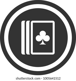 Playing Cards icon , dark circle sign design