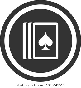 Playing Cards icon , dark circle sign design