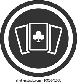 Playing Cards icon , dark circle sign design