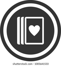 Playing Cards icon , dark circle sign design