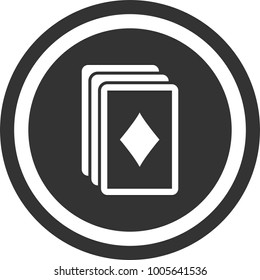 Playing Cards icon , dark circle sign design