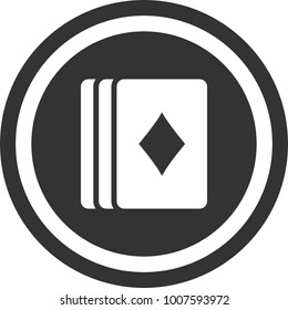 Playing Cards icon , dark circle sign design