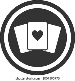 Playing Cards icon , dark circle sign design