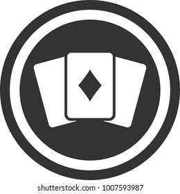 Playing Cards icon , dark circle sign design
