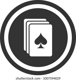 Playing Cards icon , dark circle sign design