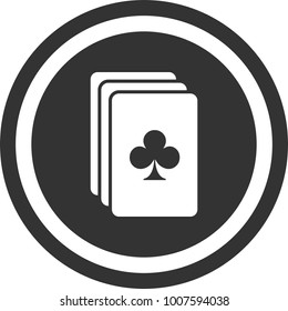 Playing Cards icon , dark circle sign design
