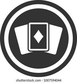 Playing Cards icon , dark circle sign design