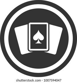 Playing Cards icon , dark circle sign design