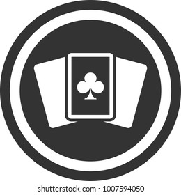 Playing Cards icon , dark circle sign design