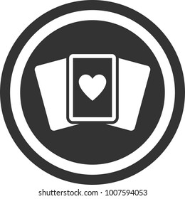 Playing Cards icon , dark circle sign design