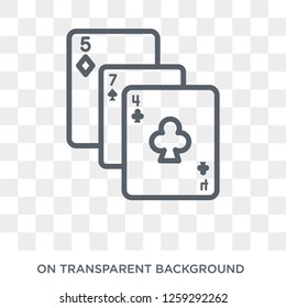 Playing cards icon. Playing cards design concept from Entertainment collection. Simple element vector illustration on transparent background.