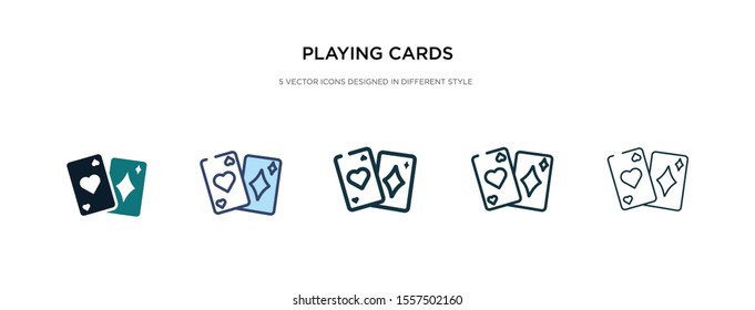 playing cards icon in different style vector illustration. two colored and black playing cards vector icons designed in filled, outline, line and stroke style can be used for web, mobile, ui