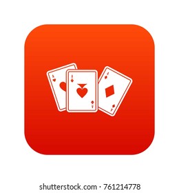 Playing cards icon digital red for any design isolated on white vector illustration
